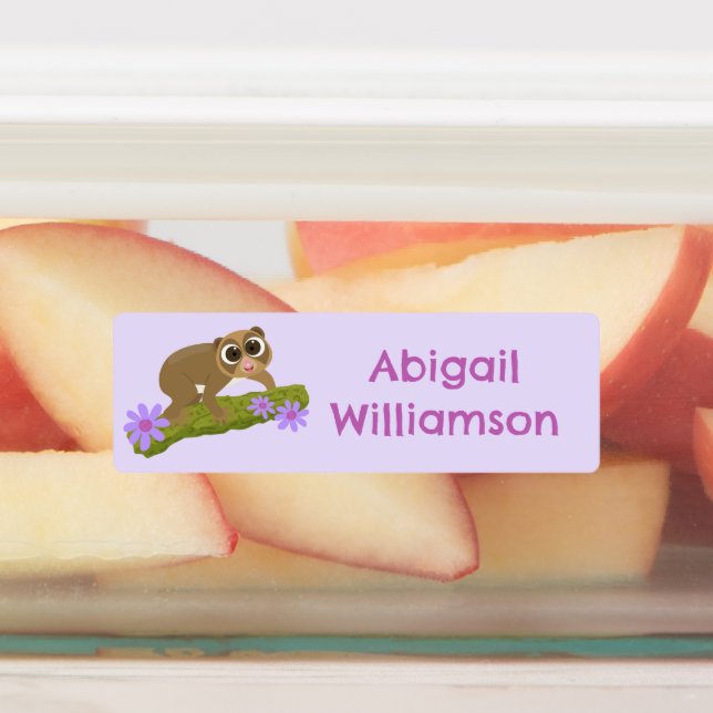 Cute happy slow loris personalised cartoon (Affixed)