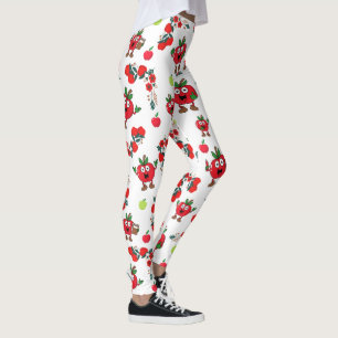 Cute Happy Smile Apples Leggings
