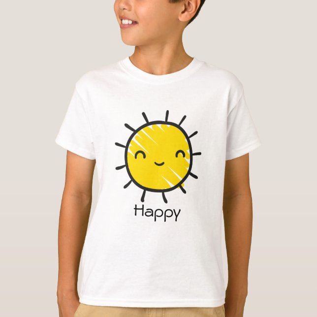 Cute Happy Smile Sunshine Custom Text  T-Shirt (Front)