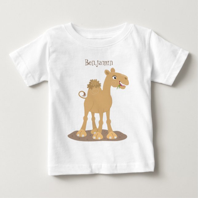 Cute happy smiling camel cartoon illustration baby T-Shirt (Front)