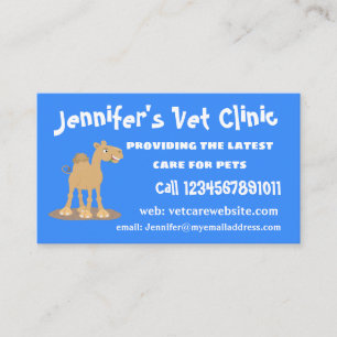 Cute happy smiling camel cartoon illustration business card