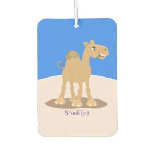 Cute happy smiling camel cartoon illustration car air freshener