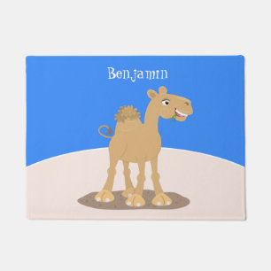 Cute happy smiling camel cartoon illustration doormat