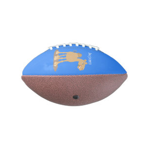 Cute happy smiling camel cartoon illustration football