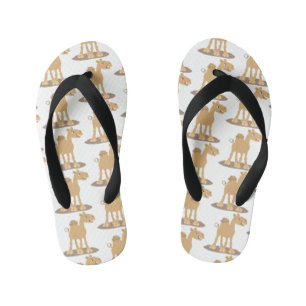 Cute happy smiling camel cartoon illustration kid's thongs