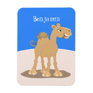 Cute happy smiling camel cartoon illustration magnet