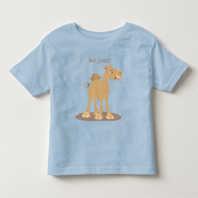 Cute happy smiling camel cartoon illustration toddler T-Shirt (Front)