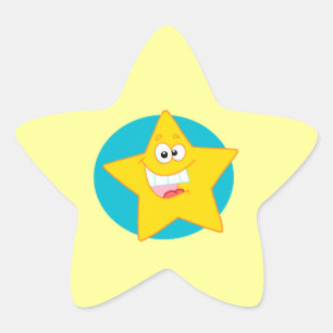 cute happy smiling cartoon star star sticker