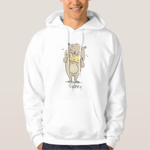 Cute happy smiling hamster with peanut cartoon hoodie