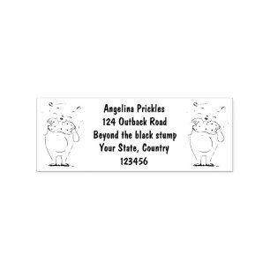 Cute happy smiling hamster with peanut cartoon rubber stamp