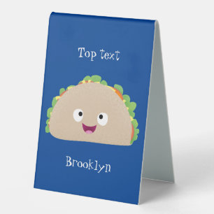 Cute happy smiling taco cartoon illustration