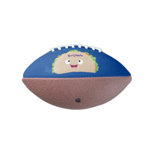 Cute happy smiling taco cartoon illustration football