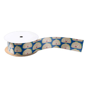 Cute happy smiling taco cartoon illustration satin ribbon