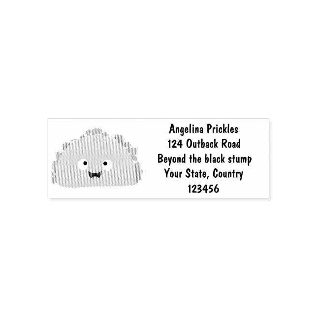 Cute happy smiling taco cartoon illustration self-inking stamp (Design)