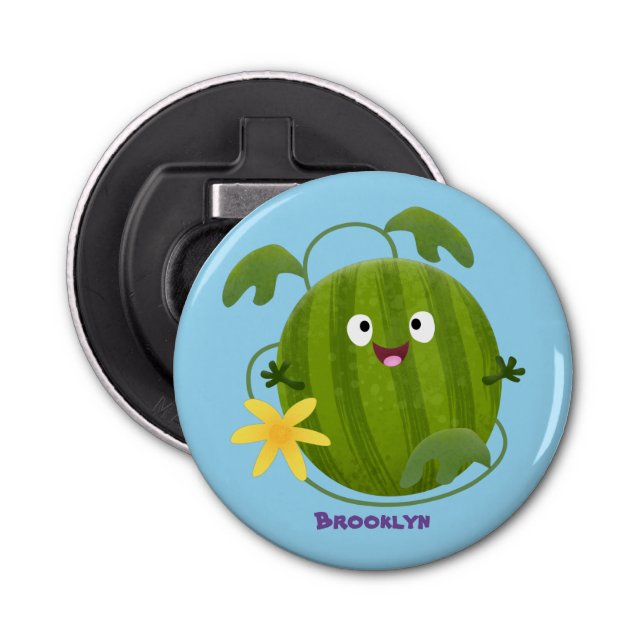 Cute happy smiling watermelon cartoon bottle opener (Front)