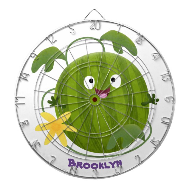Cute happy smiling watermelon cartoon dartboard (Front)