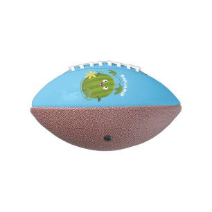 Cute happy smiling watermelon cartoon football