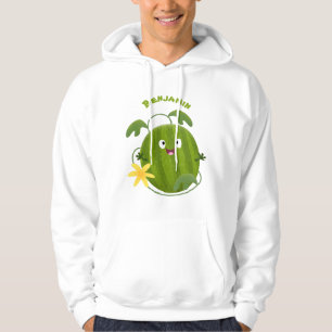 Cute happy smiling watermelon cartoon hoodie