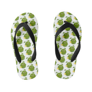 Cute happy smiling watermelon cartoon kid's thongs