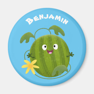 Cute happy smiling watermelon cartoon  magnet