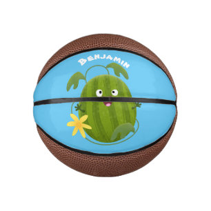 Cute happy smiling watermelon cartoon mini basketball