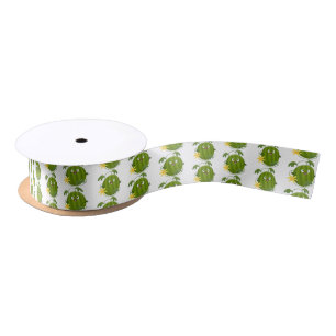 Cute happy smiling watermelon cartoon satin ribbon
