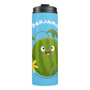 Cute happy smiling watermelon cartoon  thermal tumbler