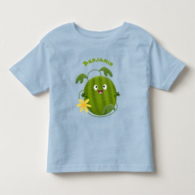Cute happy smiling watermelon cartoon toddler T-Shirt (Front)