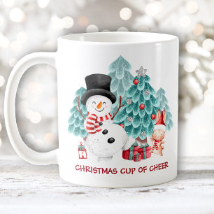 Cute Happy Snowman Christmas Name Coffee Mug