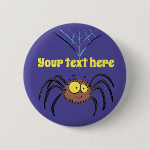 cute, happy spider cartoon 6 cm round badge