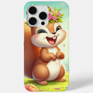 Cute, happy springtime squirrel  iPhone 15 pro max case
