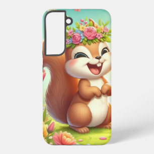 Cute, happy springtime squirrel  samsung galaxy case