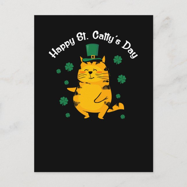 Cute Happy St. Catty's Day for St. Patty Postcard (Front)