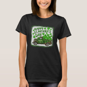 Cute Happy St Patrick s Day Leopard Shamrock Farm T-Shirt