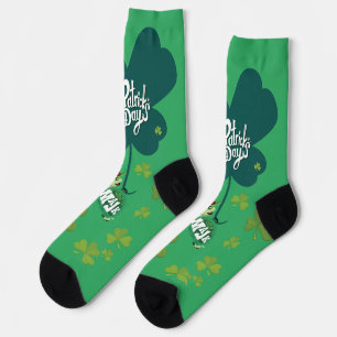 Cute "Happy St. Patrick's Day" MaJk Turtle  Socks