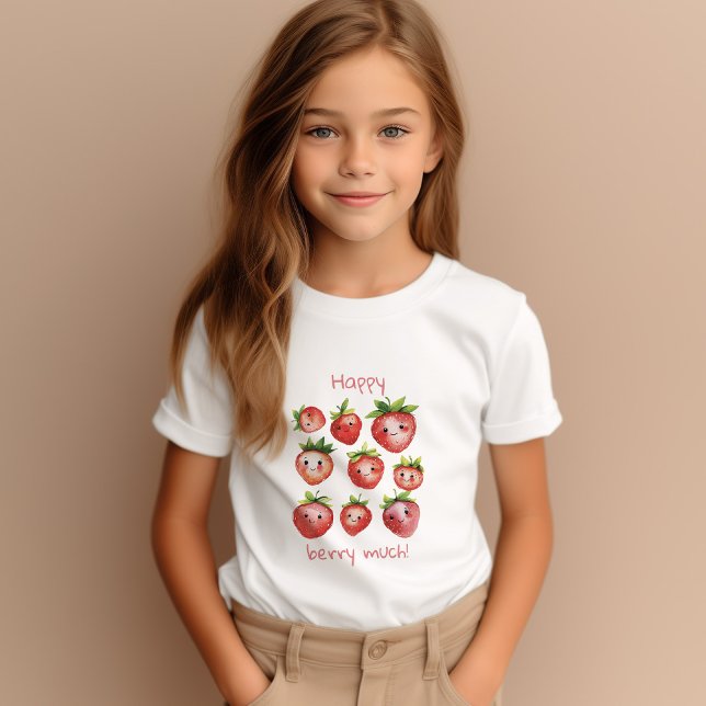 Cute Happy Strawberry  T-Shirt (Creator Uploaded)