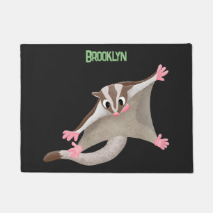 Cute happy sugar glider cartoon illustration doormat