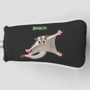 Cute happy sugar glider cartoon illustration golf head cover