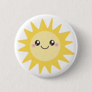 Cute Happy Sun 6 Cm Round Badge