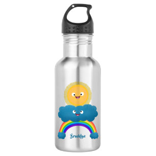 Cute happy sun cloud rainbow cartoon 532 ml water bottle
