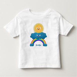 Cute happy sun cloud rainbow cartoon toddler T-Shirt