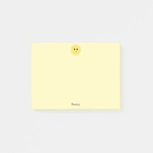 Cute Happy Sun on Yellow Background Post-it Notes
