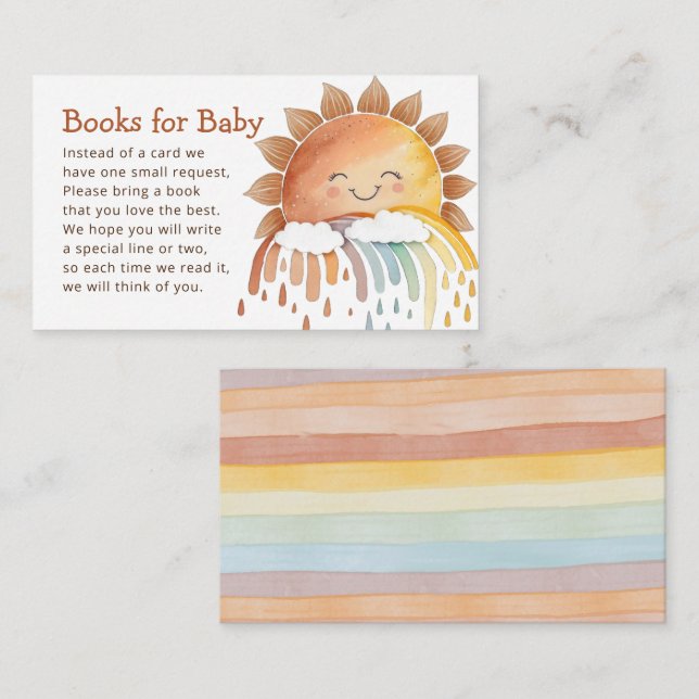 Cute Happy Sunshine Books for Baby Baby Shower Enclosure Card (Front/Back)
