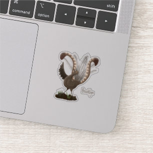 Cute happy superb lyrebird cartoon illustration 