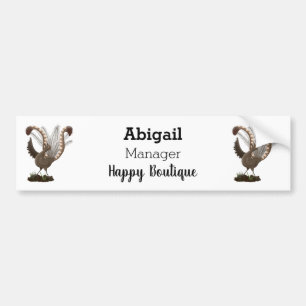 Cute happy superb lyrebird cartoon illustration bumper sticker