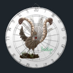 Cute happy superb lyrebird cartoon illustration dartboard<br><div class="desc">This happy Australian superb lyrebird is singing in fun cartoon style.</div>