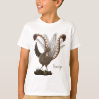 Cute happy superb lyrebird cartoon illustration