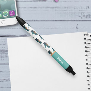 Cute Happy T-Rex Tyrannosaurus Rex Dinosaur Black Ink Pen