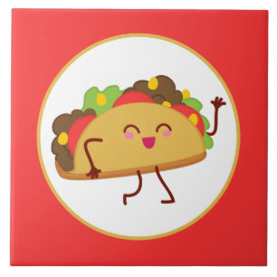 cute happy taco decor kitchen ceramic tile