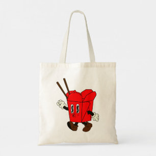 Cute happy takeout box tote bag